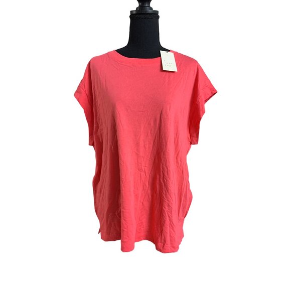 A New Day Womens Plus Size Casual Summer Coral Relaxed Fit T-Shirt Size XXL - Picture 5 of 15